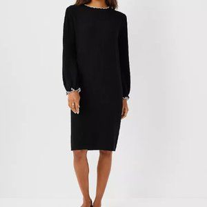Ann Taylor Tipped Ribbed Petite Sweater Dress Style 560217